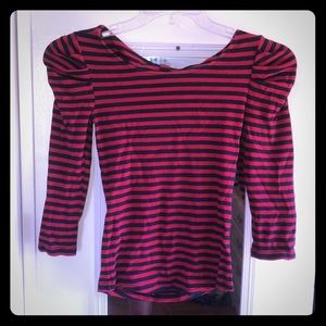 A stripped Betsey Johnson shirt